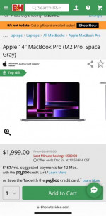 14” M2 Macbook Pro 16gb 1TB