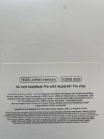 2021 MacBook 14” M1 Pro chip 16gb 512gb SSD
