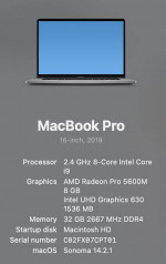 MacBook Pro 16" (Late 2019)