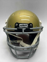 SCHUTT Youth Medium Recruit Hybrid Football Helmet Gold W/ Gray Mask/Chin Guard