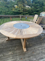 Outdoor teak table and 6 chairs
