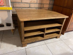 Rustic Style Coffee Table with 2 Drawers and Shelving