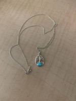 Blue Opal Sterling Silver Necklace