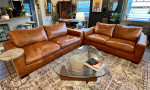 Scandinavian Design Leather Sofa Set