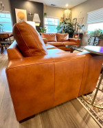 Scandinavian Design Leather Sofa Set