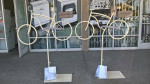 2 Beautiful bicycles on display  new powdercoated great for advertise