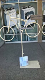 2 Beautiful bicycles on display  new powdercoated great for advertise