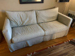 Crate & Barrell Slipcover Sofa Natural Muslin Fabric