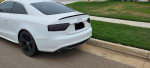 2009 Audi A5 S-Line in white parked on the street with black rims