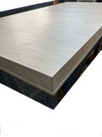 Modern 84” pedestal dining table with 22” leaf. Brand new. Hooker Furniture