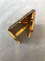 Gold 18kt. 5-1/2oz. Art Deco Cartier Vintage Case 40 fine cut sapphire
