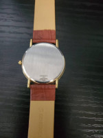 RARE VINTAGE New Old Stock Seiko Super Slim Gold and Leather Mens Watc