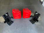 Wavian jerry can holder with jerry cans.
