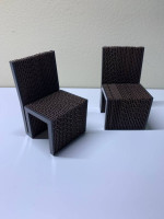 MINIATURE FRANK GEHRY Style MODERN DINING CHAIR SET (1:12 scale)