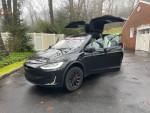 Fully loaded 2016 Tesla Model X P100D with gullwing doors and modern features in a driveway