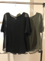Beautiful Black and Olive Green Worthington Shirts