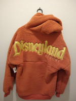 DISNEYLAND Resort Spirit Jersey Peach Gold Large Sherpa Fleece Hoodie