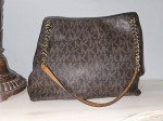 Michael Kors Brown Signature Coated Canvas Tote Bag