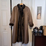 Faux Fur Reversible Brown/Tan Full Length (49") Coat, tagless, est. XL