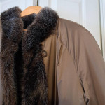 Faux Fur Reversible Brown/Tan Full Length (49") Coat, tagless, est. XL