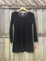 Mossimo Black Velvet Sleeved Dress Size Medium - New With Tag