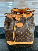 Louis Vuitton Drawstring  Bucket Shoulder Bag Brown/Tan Monogram Leather
