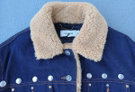 $895 NWOT COACH Denim/Lamb Shearling/Studs ITALY-MADE Jacket Sz 8 NEW!