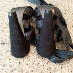 Aldo Suede Sandal Heels w/ Leather Crisscross Lace-up Straps