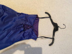 Formal Prom Gown, Size 11/12, Navy Blue Satin, Strapless, ZumZ