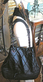 Vintage Chanel Shoulder Black Leather Bag