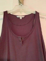 CAbi Sleeveless Purple Henley Tank Cotton Top #840 Medium