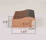 Brown wooden frame for painting, poster or photo Width 1.65 inches, Height 0.8 inches.