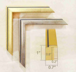 Wood Picture Frame Gold and Silver. Width 0.7" x Height 1".