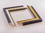 Wood Photo Frame Spotted with Silver and Gold Stripe. Width 1.1" Height 0.75"