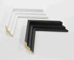 Modern Floating Wooden Stylish Frame Black and White for Canvas Paintings Stretched on Thick Subframe. Frame Width 1.58" x Height 1.38"