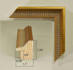 Frame, gold striped Rome, 1.1'' wide, 1.26" High.