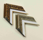 Beautiful Picture Frame Gold and Silver with Mat Strip (Paspartout). Width 2.76" x Height 1.18".