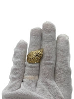 10K Yellow Gold Eagle Head Men's Ring Gardent Eyes (15.6 Gr / Size 8)