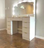 Vanity Desk With Mirror  - LED Light With Adjustable Lighting  - 9 Drawers