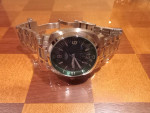 Nautis Stealth Bracelet Watch with Day/Date Silver/Nickel/Green