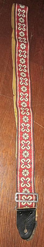 Vintage ACE Guitar or Bass Strap 1960s 1970s red white black