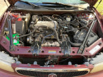 Engine compartment of a 2002 Buick Century showing components and upgrades, including new struts and battery.