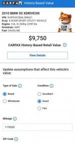 2010 BMW X5 with 124,000 miles and new Vossen 22-inch wheels, clean and fully functional SUV