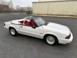 1992 Ford Mustang LX convertible in white with red interior, featuring custom wheels and a sporty design.