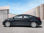 2013 Hyundai Elantra in black, side view, showcasing low mileage and maintained condition for sale.