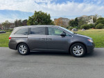 2014 Honda Odyssey EX FWD in Smokey Topaz color, parked in a park, showcasing excellent condition and low mileage.