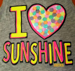 Justice Girls "I Love Sunshine" Crop Tank Top Gray Pink Yellow Size 12