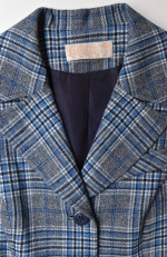 1960s Vintage PENDLETON Wool Blue Plaid Blazer Jacket