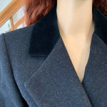 Black Liz Claiborne Winter Coat Velvet Collar 100% Wool Sz 8