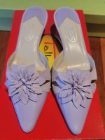 TALBOTS Italian Leather/Suede 1½ " Heel Mules “Willa” Lilac 6.5 M